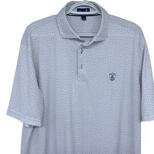 Stitch Golf Polo Shirt Large Men's Gray AOP All Over Floral Pattern Performance